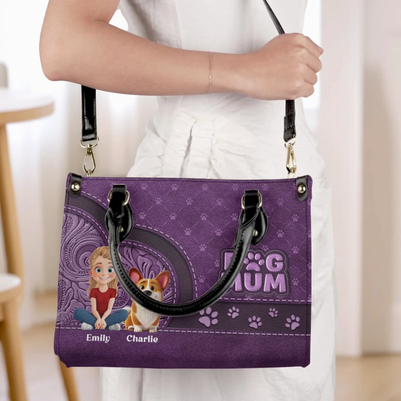 Custom Leather Handbag - Personalized Birthday Gifts For Dog Cat Lovers, Dog Dad And Mom, Cat Owners - Every Day’s Better With A Wag