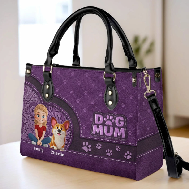 Custom Leather Handbag - Personalized Birthday Gifts For Dog Cat Lovers, Dog Dad And Mom, Cat Owners - Every Day’s Better With A Wag