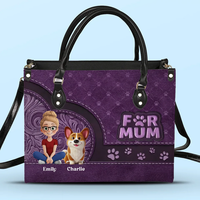 Custom Leather Handbag - Personalized Birthday Gifts For Dog Cat Lovers, Dog Dad And Mom, Cat Owners - Every Day’s Better With A Wag