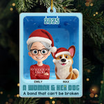 Custom Name Christmas Girl and Dog Gifts - Personalized Ornament