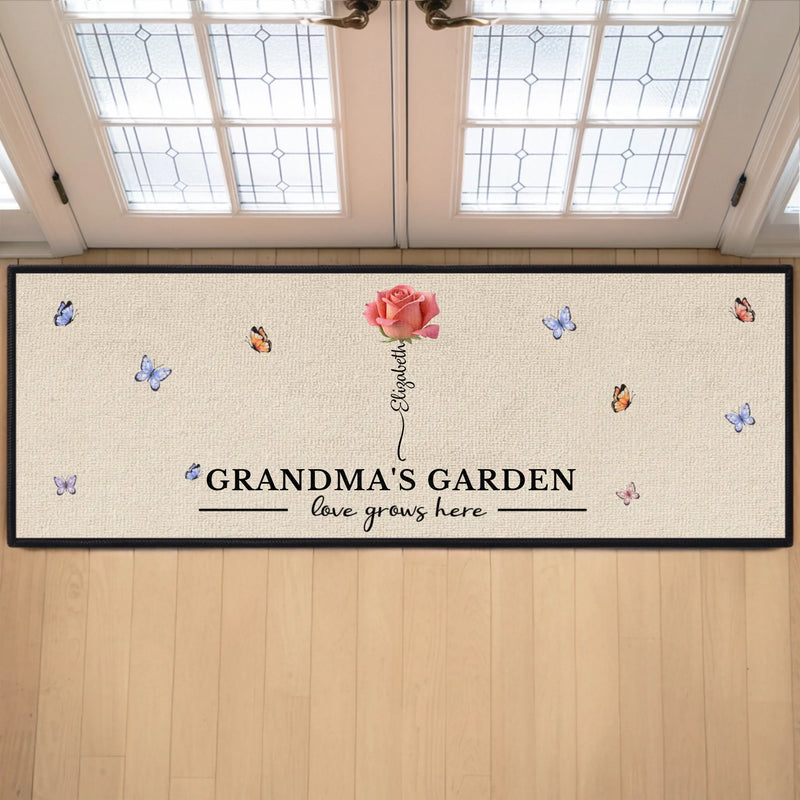 Custom Runner Rug - Personalized Birthday Gifts For  Mom, Grandma - This Garden Grows With Every Grandchild