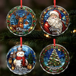 Custom Circle Glass Ornament - Personalized Christmas Birthday Gifts For Mom, Dad, Brother, Sister, Kids - Together We Are Home