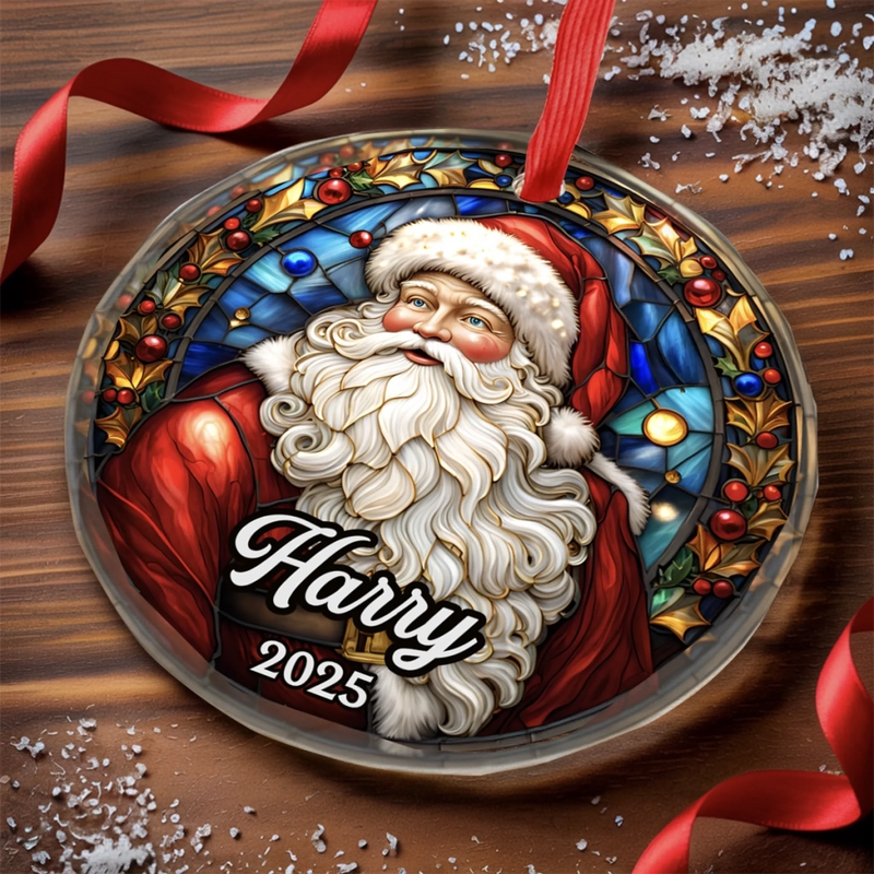 Custom Circle Glass Ornament - Personalized Christmas Birthday Gifts For Mom, Dad, Brother, Sister, Kids - Together We Are Home