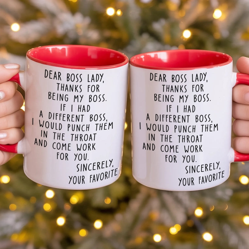 Custom Boss Lady Accent Mug - Personalized Funny Gifts For Coworker, Work Bestie - Another Fine Day Ruined By Work