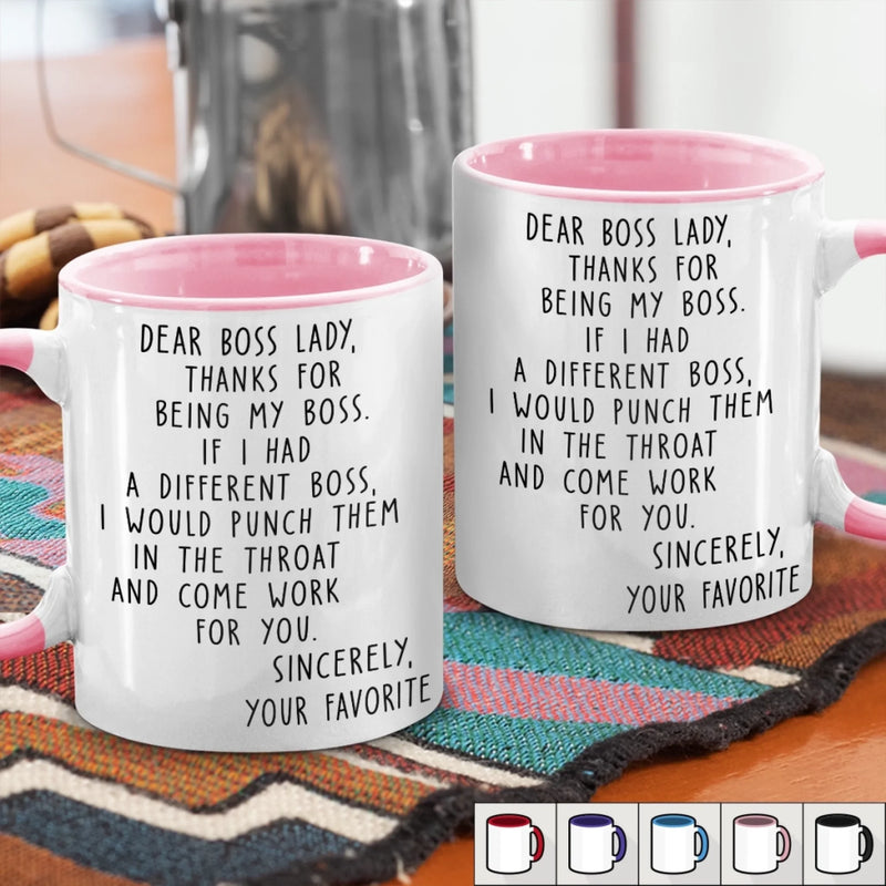 Custom Boss Lady Accent Mug - Personalized Funny Gifts For Coworker, Work Bestie - Another Fine Day Ruined By Work