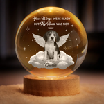 Custom Photo Crystal Globe Lamp - Personalized Pet Memorial Sympathy Gifts For Dogs, Cats - Your Flight My Heartache