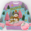 Custom Snowman Unisex Ugly Sweatshirt - Personalized Christmas Birthday Gifts For Mom, Grandma - Together We Shine This Christmas