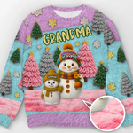 Custom Snowman Unisex Ugly Sweatshirt - Personalized Christmas Birthday Gifts For Mom, Grandma - Together We Shine This Christmas