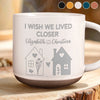 Custom Pottery Mug -Personalized Best Friend Birthday Gifts For Women, Besties, Sisters, BFF - No Distance Too Far For Us