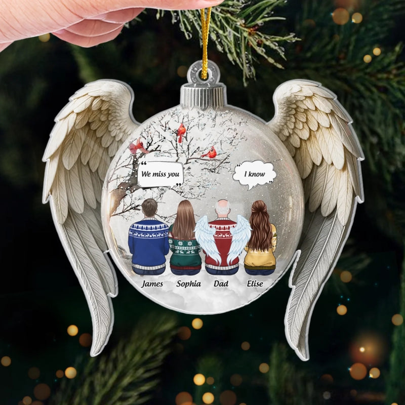 Custom Cardinal Acrylic Ornament - Personalized Christmas Memorial Sympathy Gifts For Loss Of Mom, Dad - Your Memory Shines Brightly