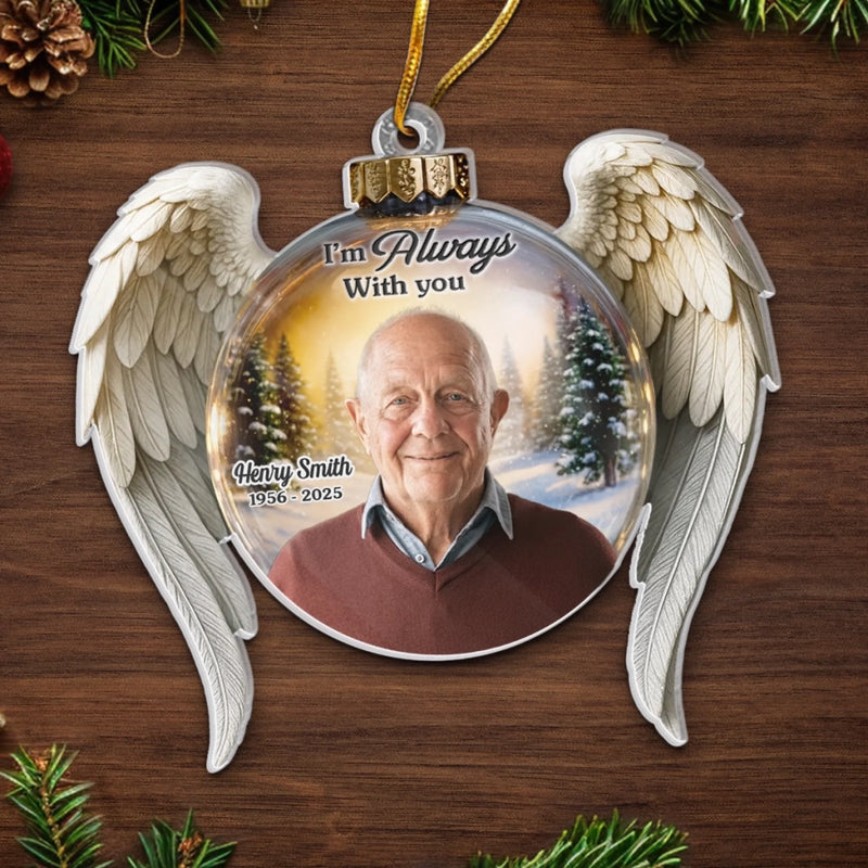 Custom Photo Acrylic Ornament - Personalized Christmas Memorial Sympathy Gifts For Loss Of Mom, Dad - Our Guiding Light At Christmas