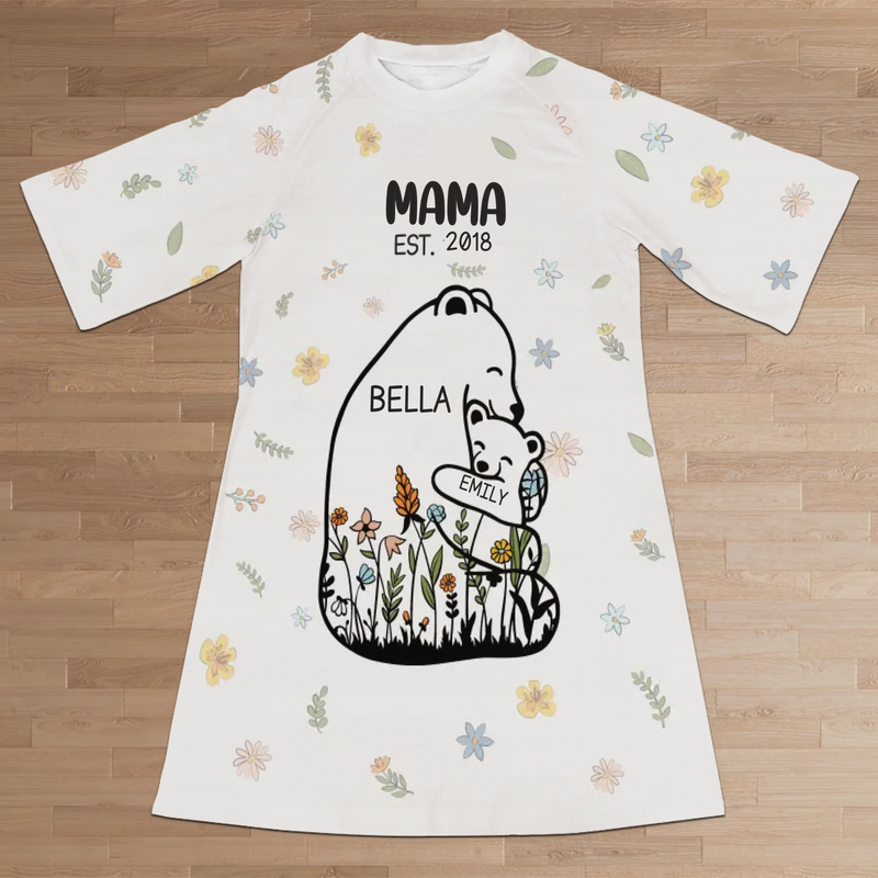 A Hug From Every Grandkid - Family Personalized Custom Women's Sleep Tee - Mother's Day Gift For Mom, Grandma
