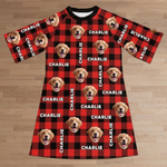 Custom Photo Heart Full Of Love, Clothes Full Of Dog Hair - Dog & Cat Personalized Custom Women's Sleep Tee - Mother's Day, Gift For Dog Lovers, Mom, Wife