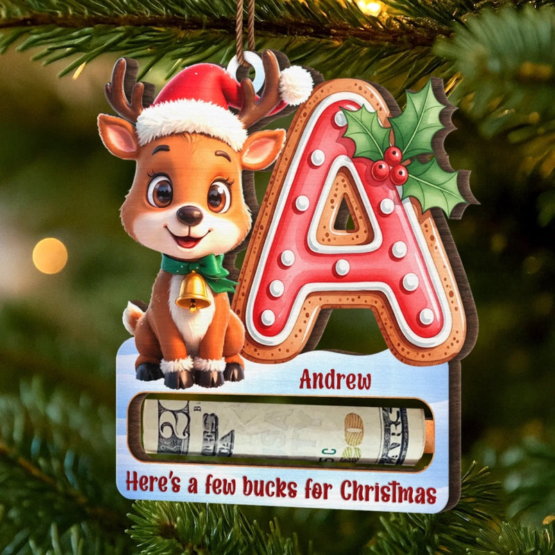 Custom Wooden Money Holder Ornament - Personalized Christmas Birthday Gifts For Kids - Magical Christmas Moments For Little Ones