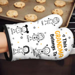 Custom Oven Mitt And Pot Holder Set - Personalized Christmas Birthday Gifts For Mom, Grandma - Three Generations Sharing Holiday Magic