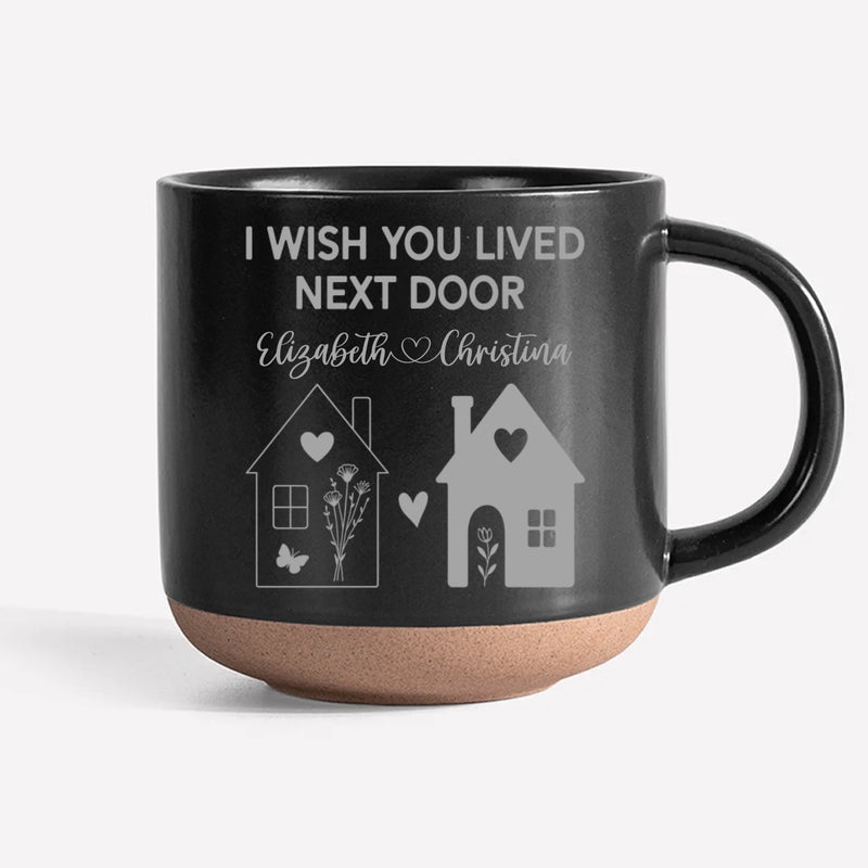 Custom Pottery Mug -Personalized Best Friend Birthday Gifts For Women, Besties, Sisters, BFF - No Distance Too Far For Us