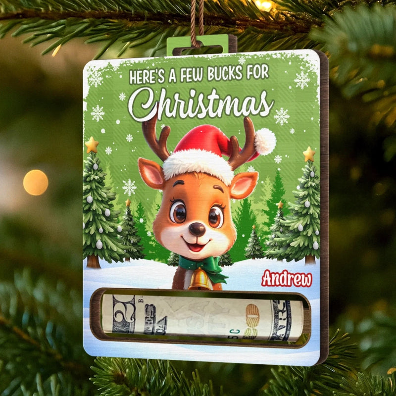 Custom Wooden Money Holder Ornament - Personalized Christmas Birthday Gifts For Kids - Little Hearts Sparkle At Christmas