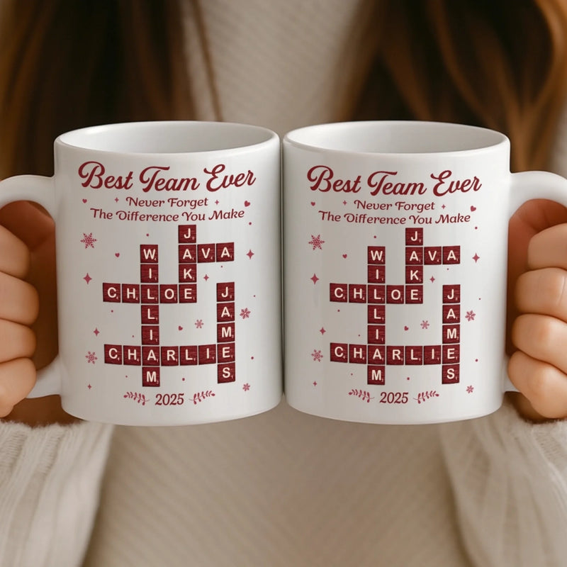 Custom Scrabble Mug - Personalized Christmas Birthday Gifts For Coworker, Work Bestie - The Dream Team, Always