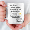 Custom Boss Lady Mug - Personalized Funny Gifts For Coworker, Work Bestie, Boss - Slaying Goals And Taking Names