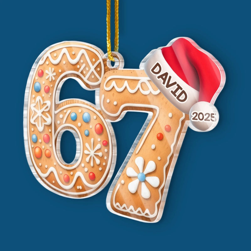 Custom Gingerbread Acrylic Ornament - Personalized Christmas Birthday Gifts For Kids - Baking Memories Since Day One