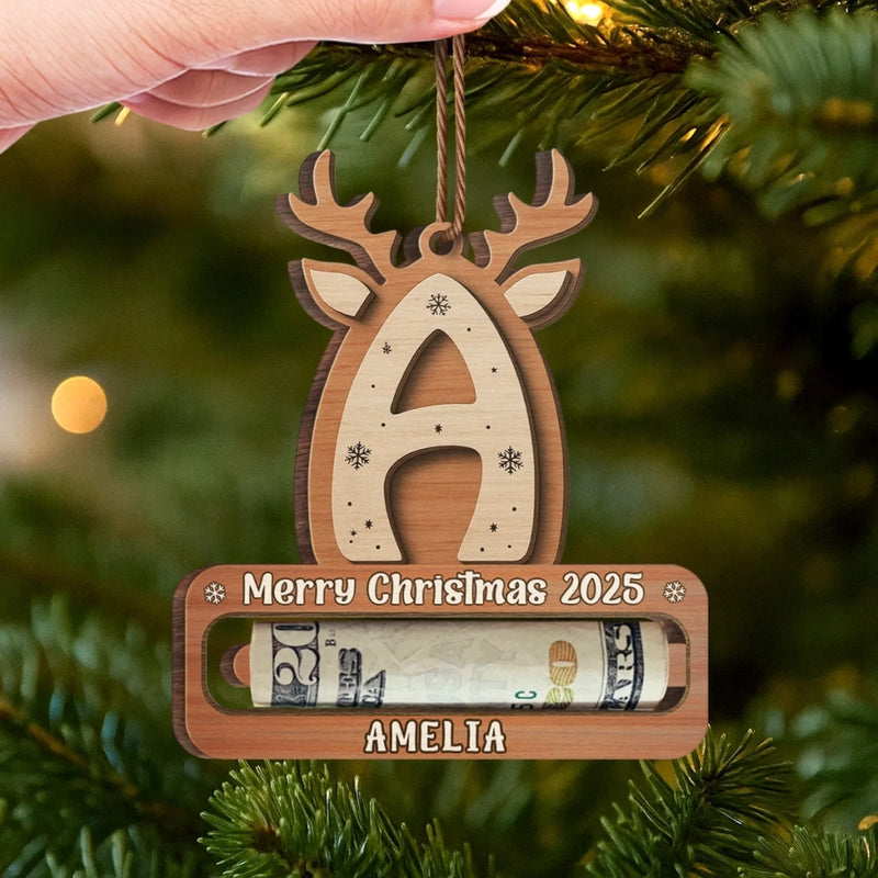 Custom Wooden Money Holder Ornament - Personalized Christmas Birthday Gifts For Mom, Dad, Brother, Sister, Kids - Shine Bright With Your Own Strength