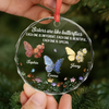 Custom Circle Glass Ornament - Personalized Best Friend Christmas Birthday Gifts For Women, Besties, Sisters, BFF - Butterflies Bless Our Friendship