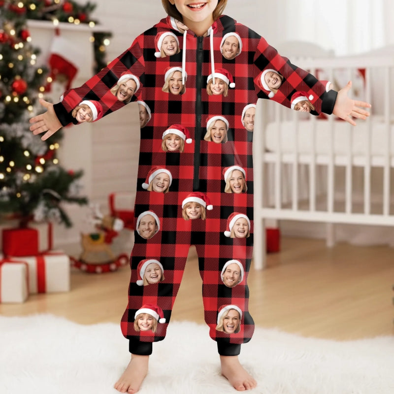 Custom Photo Onesie Pajamas - Personalized Christmas Birthday Gifts For Family, Dog Cat Lovers - Wrap Yourself In Pure Holiday Chaos