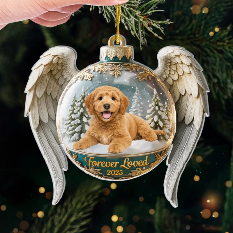 Custom Photo Acrylic Ornament - Personalized Pet Christmas Memorial Sympathy Gifts For Dogs, Cats - Forever Cherished In Paw Prints