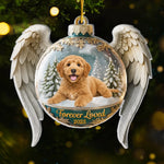 Custom Photo Acrylic Ornament - Personalized Pet Christmas Memorial Sympathy Gifts For Dog Lovers - Forever Cherished In Paw Prints