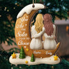 Custom Wood Ornament - Personalized Best Friend Christmas Birthday Gifts For Women, Besties, Sisters, BFF - Best Friends Through Every Season