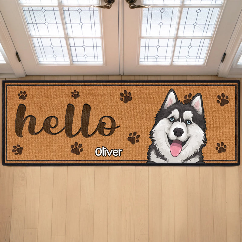 Custom Runner Rug - Personalized Birthday Gifts For Dog Cat Lovers, Dog Dad And Mom, Cat Owners - Welcome, The Pets Run This House