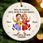 Custom Name Best Friend Christmas Gifts for Women - Personalized Ceramic Ornament