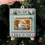 Custom Name Bun in the Oven Christmas Gifts for Expecting Parents - Personalized Ornament
