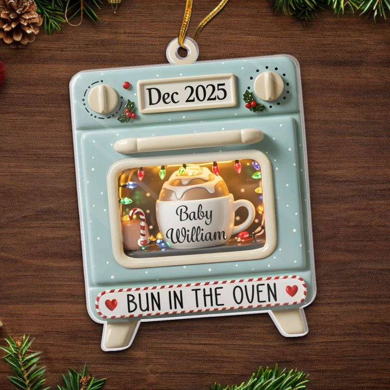 Custom Acrylic Ornament - Personalized  Christmas Baby Shower, Gender Reveal Gifts For New Moms, New Dads, New Parents - Welcome To Your Little World