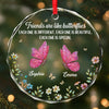 Custom Circle Glass Ornament - Personalized Best Friend Christmas Birthday Gifts For Women, Besties, Sisters, BFF - Besties Brighten Every Day