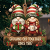 Custom Gnome Wood Ornament - Personalized Anniversary Christmas Wedding Gifts For Husband And Wife, Him And Her - Growing Old Together