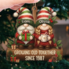 Custom Gnome Wood Ornament - Personalized Anniversary Christmas Wedding Gifts For Husband And Wife, Him And Her - Growing Old Together