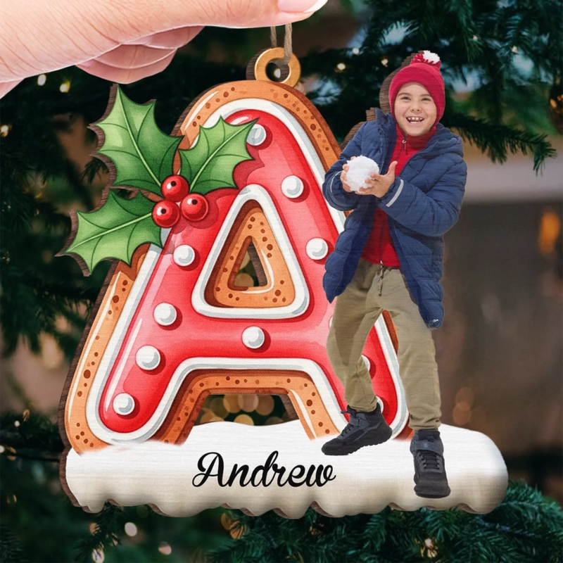 Custom Photo Wood Ornament - Personalized Christmas Birthday Gifts For Mom, Dad, Brother, Sister, Kids - Home Grows With Our Love