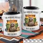 Custom Name Funny Raccoon Dumpster Fire Gifts - Personalized Accent Mugs