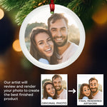 Custom Photo Christmas Gifts for Couples - Personalized Lenticular Glass Ornament