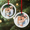 Custom Photo Lenticular Crystal Ornament - Personalized Anniversary Christmas Wedding Gifts For Husband And Wife, Him And Her - Wrapped In You