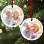 Custom Photo Christmas Gifts for Couples - Personalized Lenticular Glass Ornament
