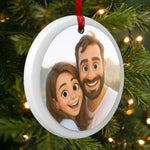 Custom Photo Christmas Gifts for Couples - Personalized Lenticular Glass Ornament