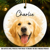 Custom Photo Ceramic Ornament - Personalized Christmas Birthday Gifts For Dog Cat Lovers, Dog Dad And Mom, Cat Owners - Life Feels Better Furry
