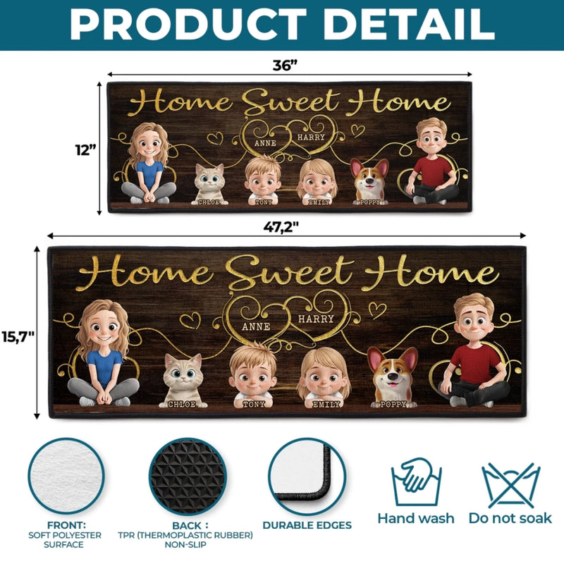 Custom Runner Rug - Personalized Birthday Gifts For Family, Dog Cat Lovers - Love Begins At The Front Door
