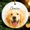 Custom Photo Ceramic Ornament - Personalized Christmas Birthday Gifts For Dog Cat Lovers, Dog Dad And Mom, Cat Owners - Life Feels Better Furry