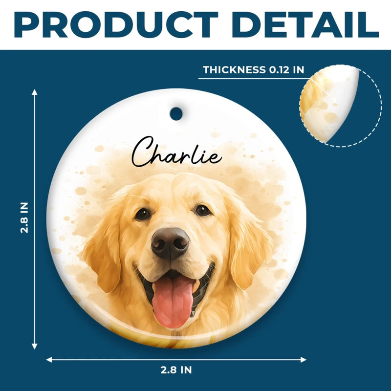 Custom Photo Ceramic Ornament - Personalized Christmas Birthday Gifts For Dog Cat Lovers, Dog Dad And Mom, Cat Owners - Life Feels Better Furry