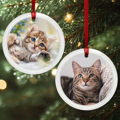 Custom Photo Lenticular Crystal Ornament - Personalized Christmas Birthday Gifts For Dog Cat Lovers, Dog Dad And Mom, Cat Owners - Furry & Festive