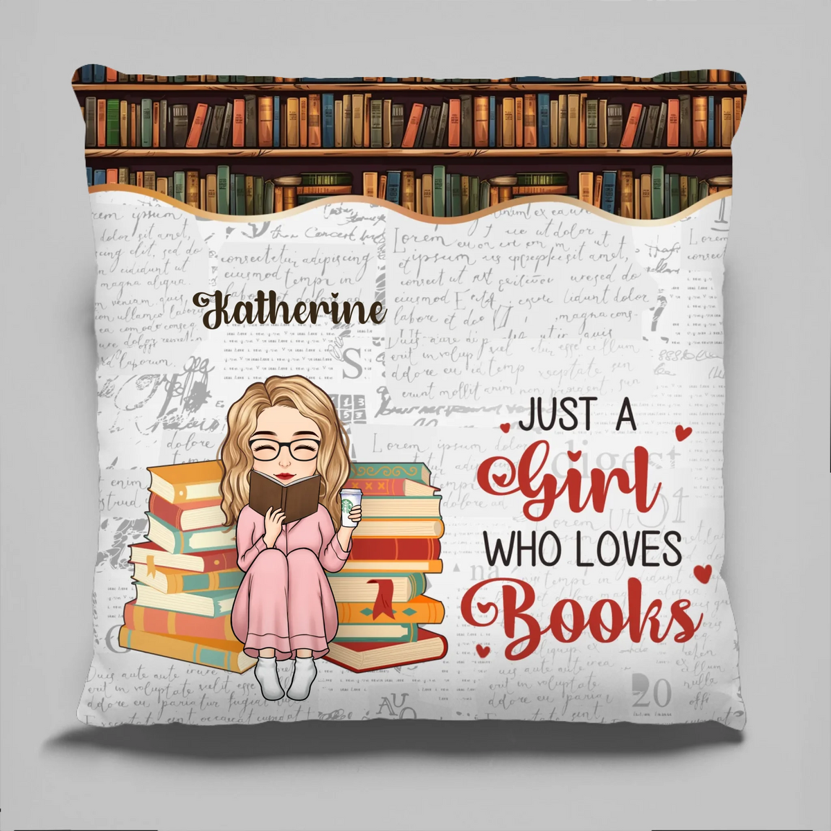 New Arrival Custom Pocket Pillow, Personalized Bookish Gifts for Book Lovers, Bookworms, Readers, Booknerd, Just A Girl Who Loves Books, Book Club Gifts for Women Readers AMZ