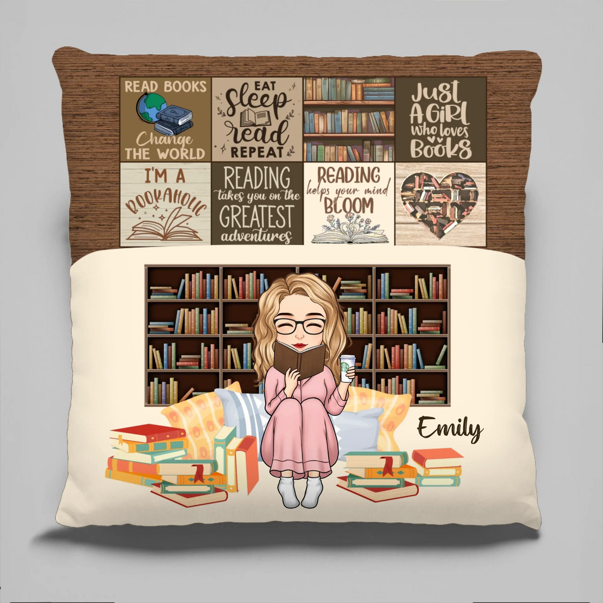 New Arrival Custom Pocket Pillow, Personalized Bookish Gifts for Book Lovers, Booknerds, Bookworms, Reading Helps Your Mind Bloom AMZ